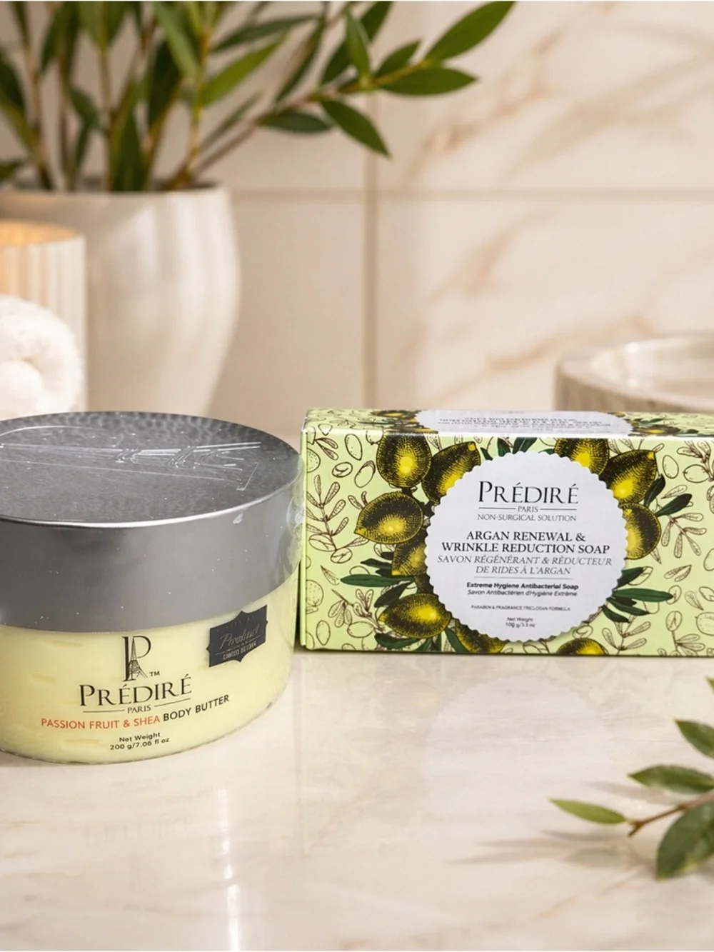 Predire Body Butter & Argan Soap Set Passion Fruit Shea NIB